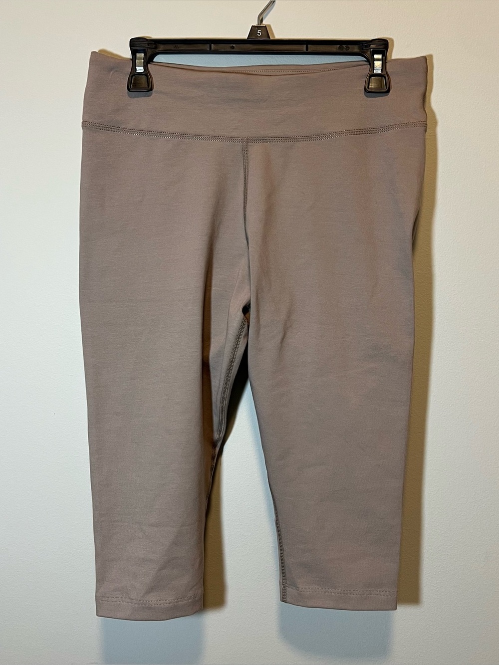 PACT Organic Cropped Leggings Taupe Tan Large